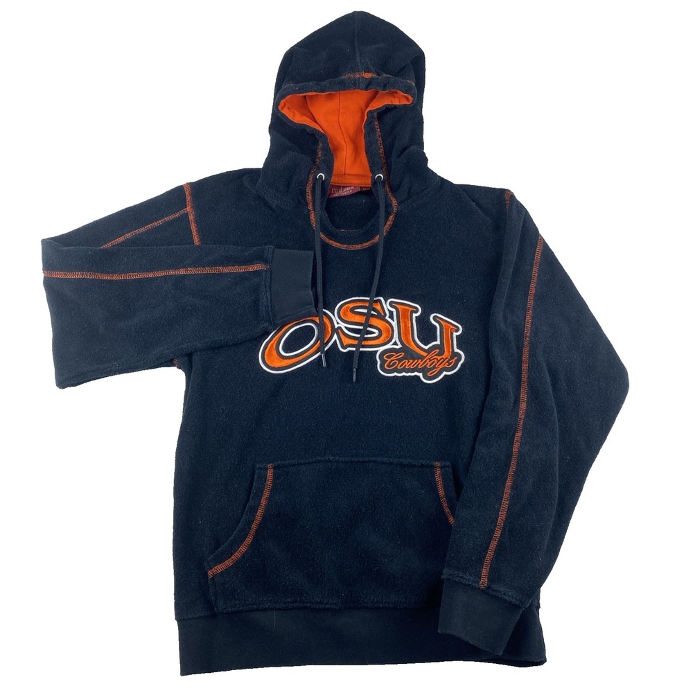 OKLAHOMA STATE Cowboys  Women's Black Terry HOODIE‎ RED OAK -Medium Embroidered